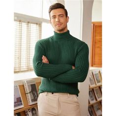 Warm & Soft Comfortable & Thermalmens Slim Fit Turtleneck Sweater Will Keep The Your Neck And Body Warm. If You Hate Wool Or Mock Sweater To Irritate Your Skin, This Is A Comfortable Alternative. Stylish & Classy Designmen's Classic Turtleneck And Rollneck Sweater, Slim Fit, Rib-Knit, Plain Design And Long Sleeve For A Stylish, Classy And Casual Look. Men Basic Pullover Sweater Adds To Slim And Sexy Effect, The Perfect Gift For Sons, Husband, Boyfriend, Brothers, Fiancs, And Father. Easy To Matc Mens Green Sweater, Rollneck Sweater, Green Turtleneck Sweater, Classic Turtleneck, Green Turtleneck, Patagonia Shirts, Black Polo Shirt, Fitted Turtleneck, Roll Neck Sweater