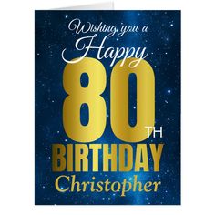 an 80th birthday card with the words, wishing you a happy 80th birthday