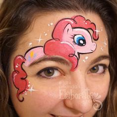 Pony Face Paint, Eye Face Painting, Face Paint Ideas, Girl Face Painting, My Little Pony Rarity, My Little Pony Birthday Party