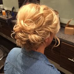 Beautiful low up-do for medium length hair. #hairbychezney Bridesmaid Updos, Dark Brown Hair With Blonde Highlights, Pageant Hair, Formal Hair, Mother Of The Bride Hair, Human Hair Wigs Blonde, Bridal Hair Inspiration, Hairstyles Bridesmaid