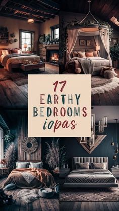 Black And Earthy Bedroom, Dark Earthy Bedroom Aesthetic, Earthy Master Room Bedroom Ideas, Earthy Vintage Bedroom, Earthy Luxury Bedroom, Woodsy Bedroom Ideas, Earthy Bedroom Bohemian, Rust Colored Bedroom, Dark Earthy Aesthetic