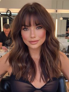 Discover the best hair color ideas for brunettes in 2025, including trends for blonde, dark, fall 2024, and deep winter looks. From soft summer shades to fall winter balayage, find inspiration for every season. Explore short, mid length, and medium length styles with fun wavy, straight, and wedding-ready looks. Medium Length Hair Color Ideas Brunettes, Hair 2025 Trends, Mid Brown Hair, Fall Winter Balayage, Brunette Mid Length Hair, Winter Brunette Hair, Winter Balayage, Medium Length Styles, Best Hair Color Ideas