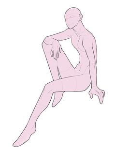 a drawing of a man sitting on the ground with his legs crossed and one leg bent