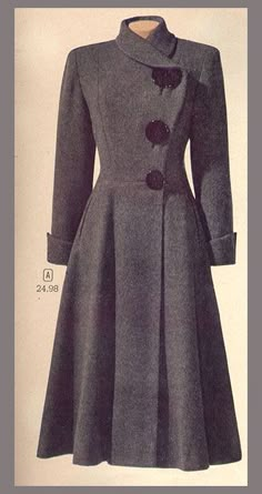 Retro Mode, Old Fashion, 1940s Fashion, Moda Vintage, Vintage Coat, 50s Fashion, 1950s Fashion, Mode Vintage, Mode Inspiration