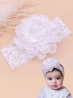 1pc Lace Flower Baby Headband Suitable For Daily Wear And Gift Set Baby Hairband Love Valentine White    Polyester Plants Hair Bands   Baby Supplies, size features are:Bust: ,Length: ,Sleeve Length: Baby Hairband, Breast Tape Lift, Baby Hair Accessories, Baby Supplies, Lace Flower, Baby Headband, Baby Gift Sets, Hair Bands