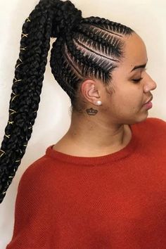 Cornrow Ponytail Cornrow Ponytail Hairstyles, Cornrow Ponytail Styles, Style For Natural Hair, Hairstyles Theme, Braided Hairstyle, Protective Style, Hair Ponytail, Hair Ponytail Styles