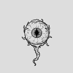 an eyeball with vines coming out of it