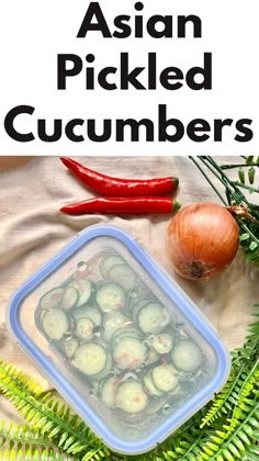 Asian Pickled Cucumbers, Pickled Cucumbers And Onions, Pickling Cucumbers Recipe, Quick Pickle Recipe, Vinegar Cucumbers, Pickled Vegetables Recipe, Japanese Cucumber, Marinated Cucumbers, Seasoned Rice Vinegar