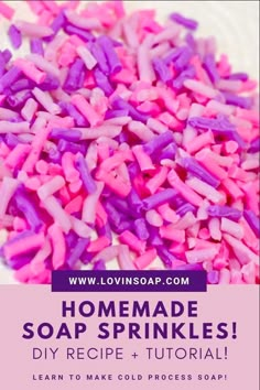 homemade soap sprinkles with text overlay