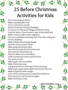 the 25 before christmas activities for kids