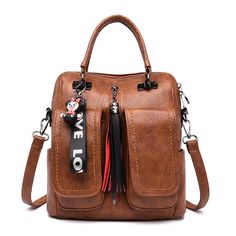 Brand Name: LANYIBAIGEPlace Of Origin: HE BEI ?ProvinceLining Material: polyesterOrigin: CN(Origin)Main Material: PUItem Type: BackpacksExterior: Solid BagGender: WOMENCarrying System: Arcuate Shoulder StrapCapacity: Below 20 LitreStyle: FashionClosure Type: zipperTechnics: JacquardRain Cover: YesModel Number: 1635Pattern Type: SolidDecoration: NONEBackpacks Type: SoftbackInterior: Interior Slot PocketInterior: Cell Phone PocketInterior: Interior Zipper PocketInterior: Interior CompartmentHandle Leather Travel Backpack, Soft Leather Backpack, Luxury Backpack, Backpacks For Women, Shoulder Bags For School, Vintage Backpacks, Vintage Shoulder Bag, Leather Travel Bag, Cool Backpacks