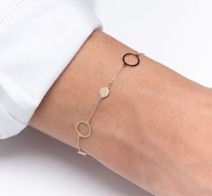 Open Circles Bracelet,Gold Circle Bracelet,Solid 14k Gold Bracelet,Solid 14k Yellow Gold Circles,50th Birthday Gift for Women by LunaOroCreations on Etsy Circle And Luck Bracelet, Gift For Mother In Law, Long Distance Friendship Gifts, 50th Birthday Gifts For Woman, Unbiological Sister, Sparkle Bracelet, Circle Bracelet, Birthday Gift For Women, Jewelry Safe