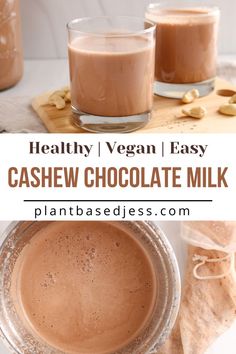 vegan and wholesome cashew chocolate milk