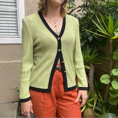 Classy And Elegant Vintage Light Olive St. John Knitted Cardigan With Gold Buttons. Beautiful Color. Excellent Used Condition. Stretchy. Measurements Armpit To Armpit 20”, Shoulder To Shoulder 17”, Length 25”. Perfect For Any Occasion Green V-neck Cardigan For Spring, Vintage Green Spring Cardigan, Green Knit V-neck Outerwear, Luxury Green V-neck Cardigan, Vintage St John Knit, Sweaters Vintage, Classy And Elegant, Knitted Cardigan, Gold Buttons