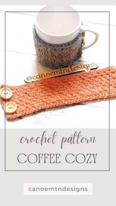 A quick and easy crochet pattern for a button coffee cozy. Create it in stripes or a solid color. Advanced beginner level pattern.