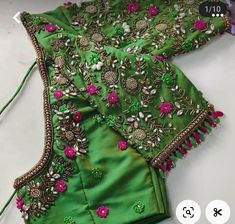 #One #Stop #Store for #Womens ...#designer  #fabrics #direct from manufacturers with Weaving #Price and #Best #Reasonable #Customization #boutique for all #Occasional and #Friendly #Budget #Outfits   #Maggam Work #Blouses #Customization available on #Orders  #Bulk Orders can be #accepted with Budget #friendly prices   Maggam Work #Blouses  Pattrn #blouses stitching  Kids designer #outfits  Men's #Customised Outfits  Family #Matching Combo Outfits  #Bridal Wear  Customised #Designer Outfits..All Occasional & Budget friendly Customization #whatsapp to 9515451532 Green Maggam Work Blouse, Ladies Frock Design, Combo Outfits, Baby Dress Diy, Boat Neck Blouse Design, Maggam Work Blouse