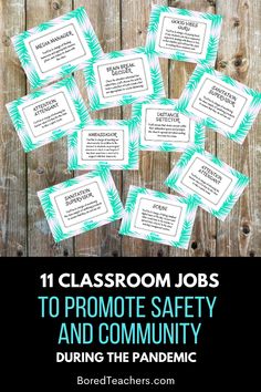 classroom jobs to promote safety and community during the pandemic period with text overlay