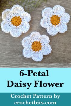 Crochet Daisy Flower Pattern Football Crochet, Daisy Flower Pattern, Crochet Bookmarks, Learn How To Crochet