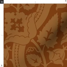 an image of a brown and white wallpaper with floral designs on it's side