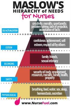 the maslow's hierarchy of needs for nurses is shown in this graphic above