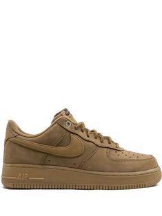 Nike Air Force 1 '07 WB "Flax" Sneakers - Farfetch Tenis Air Force, Sneakers Brown, Detailing Logo, Reebok Club C, Nike Air Force 1 07, Nike T, Brown Sneakers, Air Huarache, Balenciaga Triple S