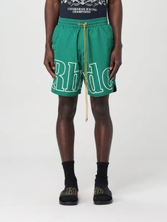 Short RHUDE Men color Green Short Men, Italian Fashion Designers, Green Shorts, Italian Fashion, Industrial Style, Color Coding, Mens Shorts, Color Design, Outlet