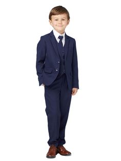 4016_10.jpg?0 Kids Wedding Outfits Boys, Formal Boys Outfit, Kid Tuxedo, Boys Tuxedo, Dark Blue Suit, Bearer Outfit, Top Kids, Slim Fit Jackets