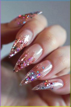 nail art Pink Nail Art Designs Glitter, Nail Art Glitter Designs, Gold Glitter Nail Designs, Glitter Sparkle Nails, Nail Glitter Design, Simple Glitter Nails, Glitter Nails Ideas, Nail Art Paillette