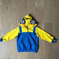 New With Tags Rare Limited Edition Bathing Ape Kids X Minions Zip Up Hoodie Size 120 = Size 4-5 Us - Could Possibly Also Fit A 6 Year Old. Winter Long Sleeve Hoodie For Playwear, Hooded Winter Sweatshirt For Playwear, Winter Hooded Sweatshirt For Playwear, Playful Winter Hoodie For Playwear, Winter Fleece Hoodie For Playwear, Bape Shirt, Bathing Ape, Zip Up Hoodie, Limited Editions