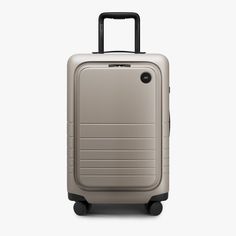 Carry-On Pro Plus, cabin size suitcase. The bigger sibling of the Carry-On Pro luggage. An unbreakable polycarbonate shell, ultra-sturdy telescopic handle, whisper-quiet wheels, vegan leather details, and all-premium materials. Travel Fits, Best Carry On Luggage, Best Luggage, Leather Luggage Tags, Shoe Bags, Leather Luggage, Suitcase Traveling, Mobile Phone Bag, Carry On Luggage