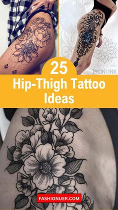 Looking for your next tattoo? Discover the latest trends for women in 2024! From delicate floral designs to bold geometric patterns, find the perfect ink to express your style. Click to explore stunning tattoo ideas and get inspired for your next piece! 💖 #TattooIdeas #FemaleTattoos #2024Trends 🌺✨ Hip To Thigh Tattoo, Outer Thigh Tattoos Women, Womens Thigh Tattoo Ideas, Women Thigh Tattoos Ideas Beautiful, Womens Thigh Tattoo, Flower Thigh Tattoos Women, Hip Thigh Tattoos Women, Side Thigh Tattoos Women Unique, Hips Tattoo Women Side