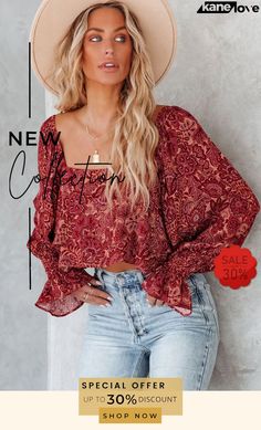 Square Neck Floral Crop Blouse Square Neck Blouse Pattern, Square Neck Blouse, Flare Sleeves, Crop Blouse, Blouse Pattern, Paisley Pattern, Flared Sleeves, Elevate Your Style, Neck Shirt