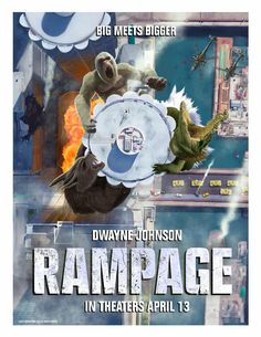 a movie poster for the film rampage