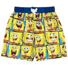 spongebob swim trunks with different faces on them