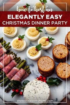 an elegantly easy christmas dinner party with deviled eggs, asparagus and prosciutto