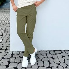 You'll love the effortless look and feel of these men's FLX slim-fit flat front pants. Click on this MEN'S GUIDE to find the perfect fit and more! You'll love the effortless look and feel of these men's FLX slim-fit flat front pants. Click on this MEN'S GUIDE to find the perfect fit and more! TECHNOLOGIES & FEATURES 2 functional side-seam pockets, 2 functional zipper back pockets Moisture-wicking technology 4-way stretch fabric UnlinedFIT & SIZING Midrise sits above the hip Elastic waistband Zip Casual Dress Pants With Relaxed Fit, Casual Stretch Dress Pants With Flat Front, Casual Slim Fit Flat Front Chinos, Casual Slim Fit Dress Pants With Flat Front, Casual Slim Fit Flat Front Dress Pants, Casual Green Dress Pants With Welt Pockets, Casual Green Cotton Dress Pants, Casual Solid Work Pants With Flat Front, Casual Green Straight Leg Dress Pants