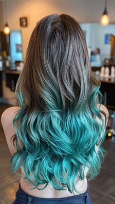 25 Green Ombre Hair Ideas for Earthy Elegance Brown And Green Ombre Hair, Brown Blue Ombre Hair, Teal Hair Brunette, Brown To Teal Ombre Hair, Brown Hair With Teal Tips, Subtle Green Hair, Brown Hair With Green Tips, Teal Highlights In Brown Hair, Green And Blue Hair