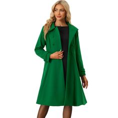 This coat features unique buttons, and the mid-thigh length hem drapes beautifully over a variety of different looks. This coat with a flat collar and A-line hem adds a feminine and elegant feel to your winter look. A good choice for winter and cold fall. No matter what look you slip it over, this winter coat adds a layer of warmth and finishes the refined, warm, and effortless day-to-night look. Double Breasted Long Coat, Vintage Winter Coat, Unique Buttons, Winter Overcoat, Long Overcoat, Winter Vintage, Flat Collar, Wool Peacoat, Vintage Winter