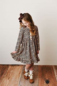 Swoon Baby Midnight Leopard Petal Pocket Dress Playful Ruffled Dresses For Fall, Casual Long Sleeve Fitted Twirl Dress, Playful Fitted Dress For Fall, Cute Long Sleeve Twirl Dress For Fall, Playful Long Sleeve Dresses For Fall, Stretch Cotton Dresses For Fall, Shabby Chic Clothing, Shabby Chic Clothes, Baby Knits