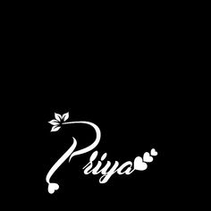 the word piya written in white on a black background