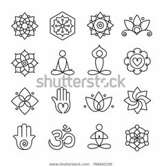 yoga and meditation icons in black and white stock photo - free image on pixart