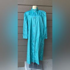 Vintage Fleet Street Trench Coat Women’s Size 16 In A Stunning Turquoise. Brand New Without Tag. Plastic Buttons. Pockets. Full Lining. Measurements (Approximate While Lying Flat - See Attached Photos). Please Double Check The Measurements As There Are No Returns. No Holds. Smoke Free Home. Please See My Pictures For Details As They Are Part Of My Description. Thank You For Looking. Price Is Firm. Turquoise Outerwear For Work In Fall, Turquoise Long Sleeve Outerwear For Spring, Turquoise Long Sleeve Outerwear For Work, Fall Trench Coat, Fall Trench, Trench Coat Fall, Street Jacket, Fleet Street, Coat Women