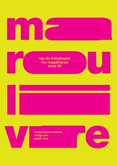 a poster with pink and yellow text that says marrou vie on it,