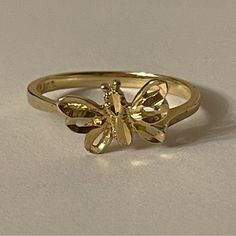 Stamped 14k Gold Butterfly Ring Size About 6.25 Gold Butterfly Ring, Butterfly Ring, Ring Color, Gold Butterfly, Jewelry Inspo, Womens Jewelry Rings, Playing Dress Up, Gold Rings, Ring Size