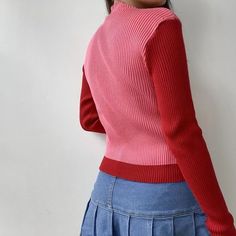 Fitted Turtleneck Tops In Acrylic, Fitted Crew Neck Acrylic Top, Fitted Acrylic Crew Neck Top, Stretch Knitted Acrylic Tops, Fitted Acrylic Turtleneck Tops, Fitted Acrylic Tops For Fall, Spring Acrylic Stretch Sweater, Trendy Fitted Crew Neck Outerwear, Trendy Fitted Outerwear With Crew Neck