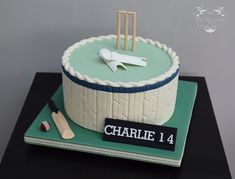 Cricket theme birthday cake by Deb Williams Cakes Cricket Theme Birthday, Birthday Cake Pics, Cricket Birthday Cake, Cricket Theme Cake, Cricket Cake, Cricket Jumper, Birthday Cake Images, Theme Birthday Cake, 40th Cake