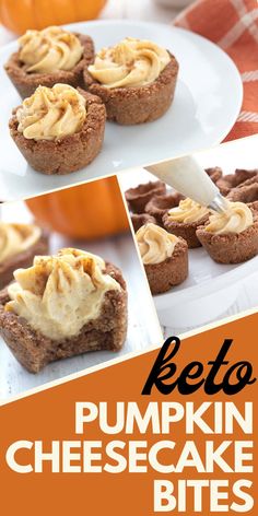 keto pumpkin cheesecake bites on a white plate