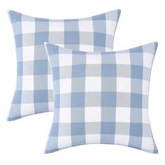 PRICES MAY VARY. Cotton Linen 【Premium Material】Yarn-dyed. Made of durable and thicker natural cotton linen Bleneded material, with Buffalo Check Plaid design on both sides, which bring you an amazing hands feeling . 【Features】ONLY Pillow Cover (No Insert) .This pillow cover includes a invisible and durable zipper on the side, and one package includes 2 sets of 20 Inch wide x 20 Inch length pillow covers. Due to manual cutting and measurement, 1-2cm deviation is a normal phenonmenon 【Perfect Dec Buffalo Plaid Pillows, Blue And White Pillows, Farmhouse Throw Pillow, Plaid Pillow Covers, Plaid Throw Pillows, Plaid Pillow, Buffalo Check Plaid, Plaid Throw, Christmas Cushions