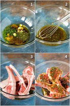 steps to make raw meat in a glass bowl