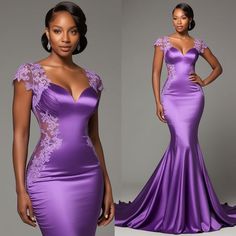 Purple Prom Dress Lavender, Purple Dinner Dress, Matron Dresses, Prom Dress Lavender, Purple Mermaid Prom Dress, Mafia Dress, Dresses Glam, Classy Evening Dress, Dresses Dinner